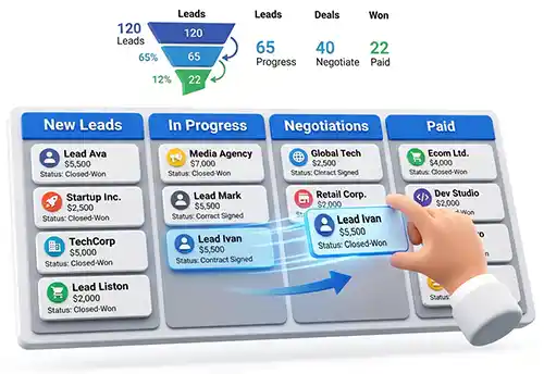 CRM с канбаном