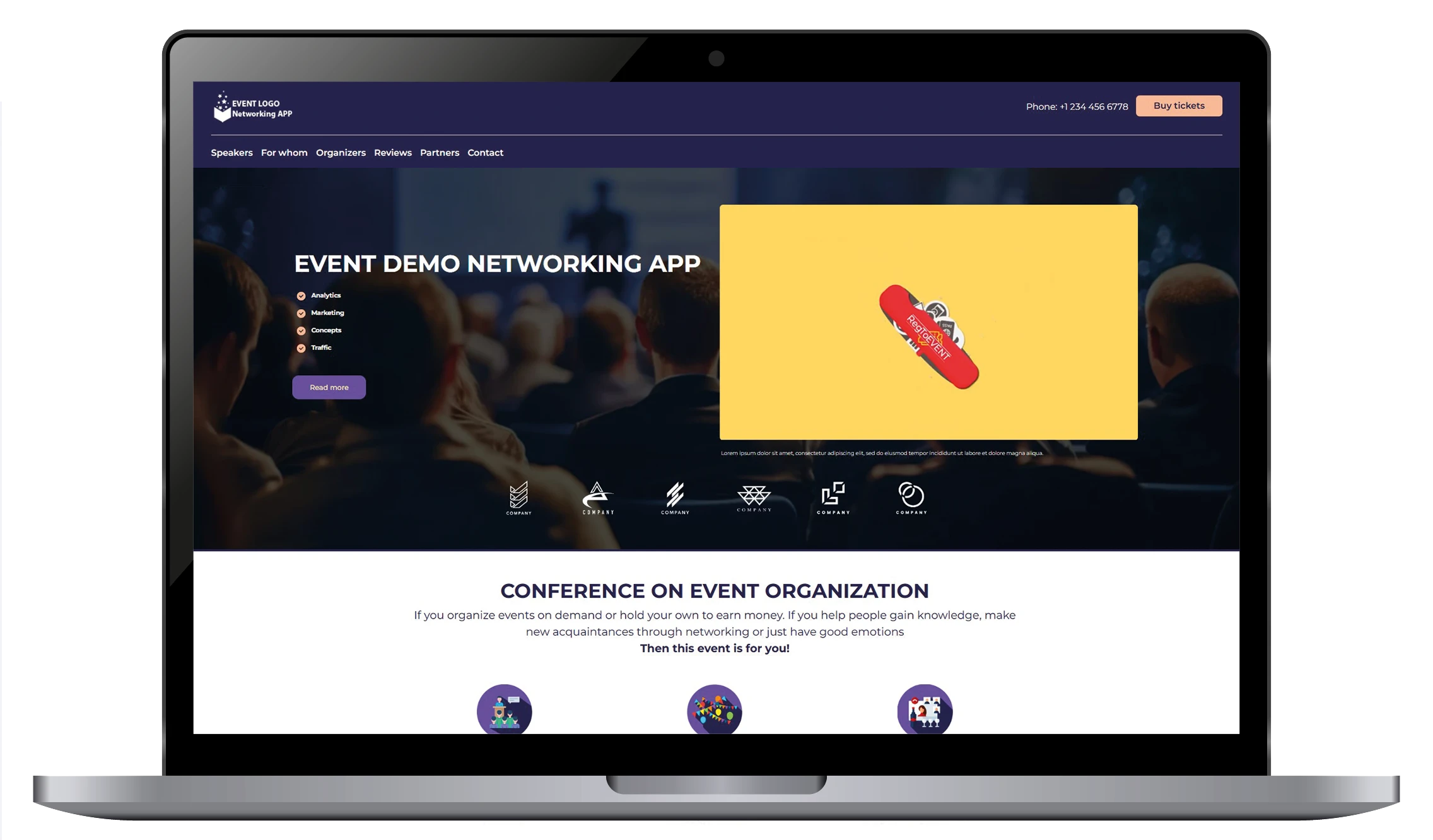 Landing page do evento
