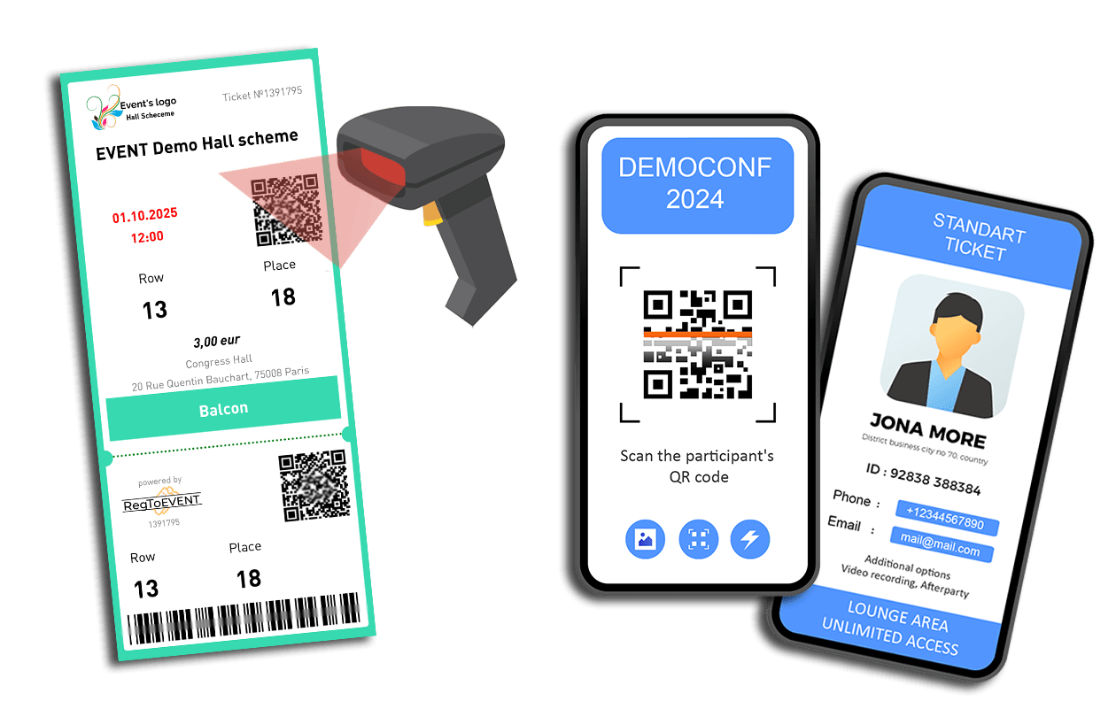 Check-in e impressão de crachás no dia do evento
